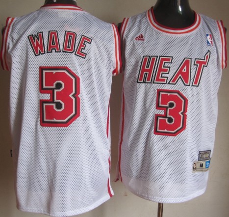  NBA Miami Heat 3 Dwyane Wade Hardwood Classic Fashion Swingman White Jersey